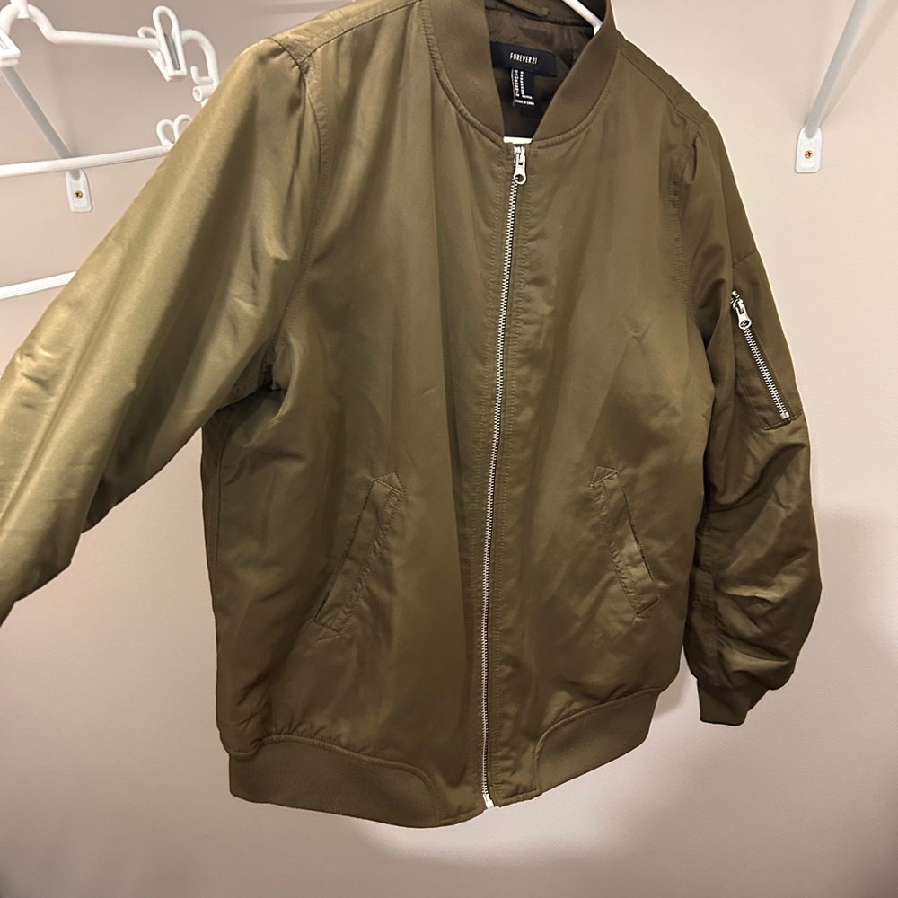 Forever 21 Khaki Bomber Jacket